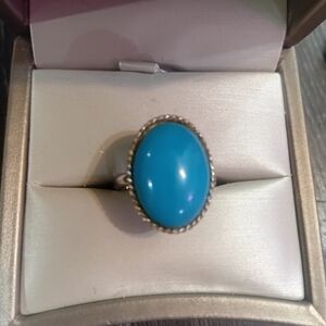 Elegant Silver and Blue Stone Ring